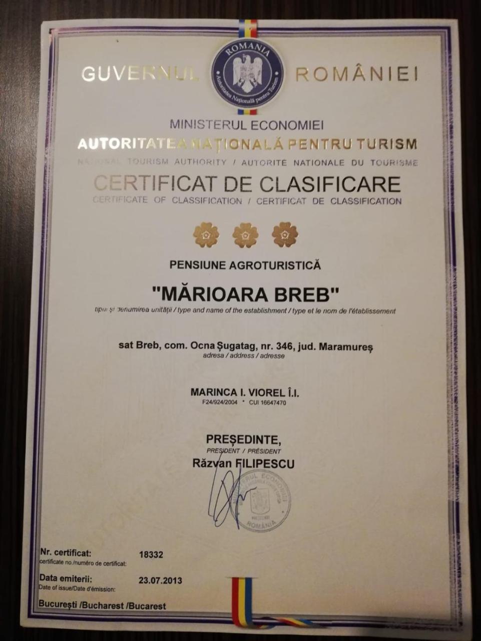 Pensiunea Marioara Breb エクステリア 写真